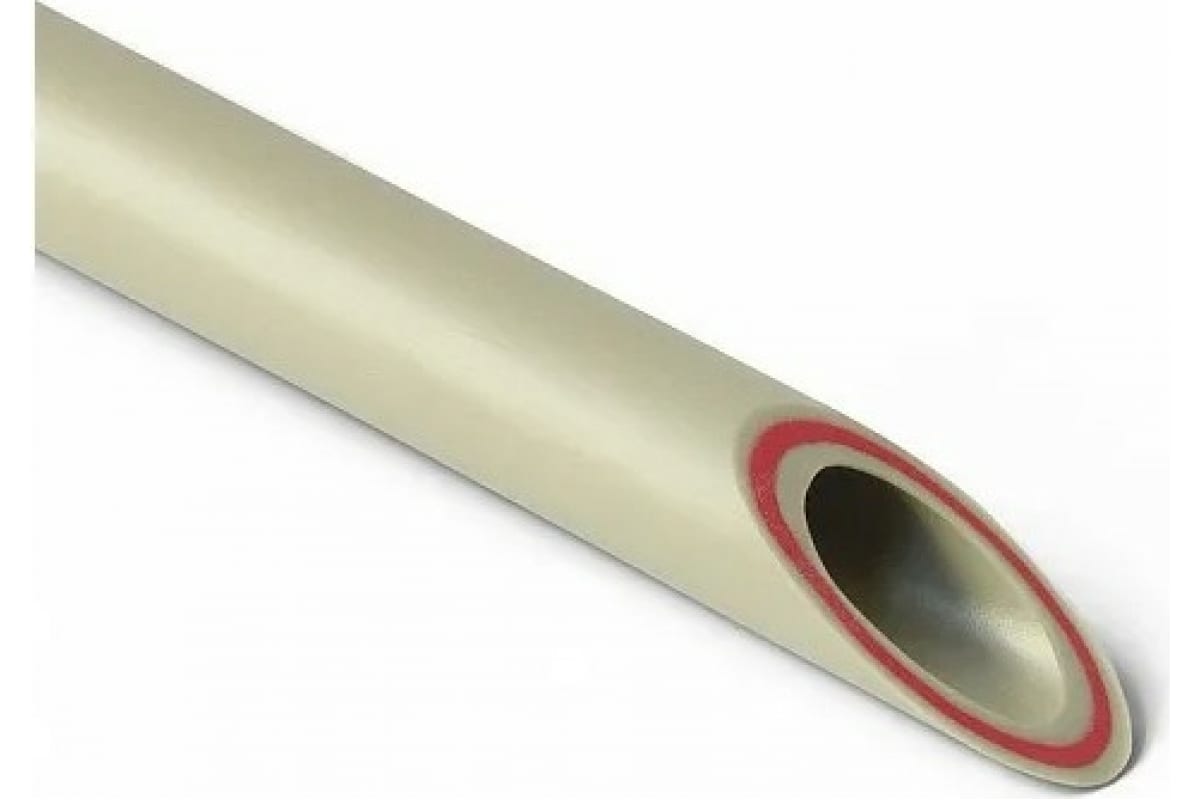 Труба RTP PN25, SDR 6, армированная стекловолокном, цвет слоя красный D25х4.2 мм, 2 м, серая