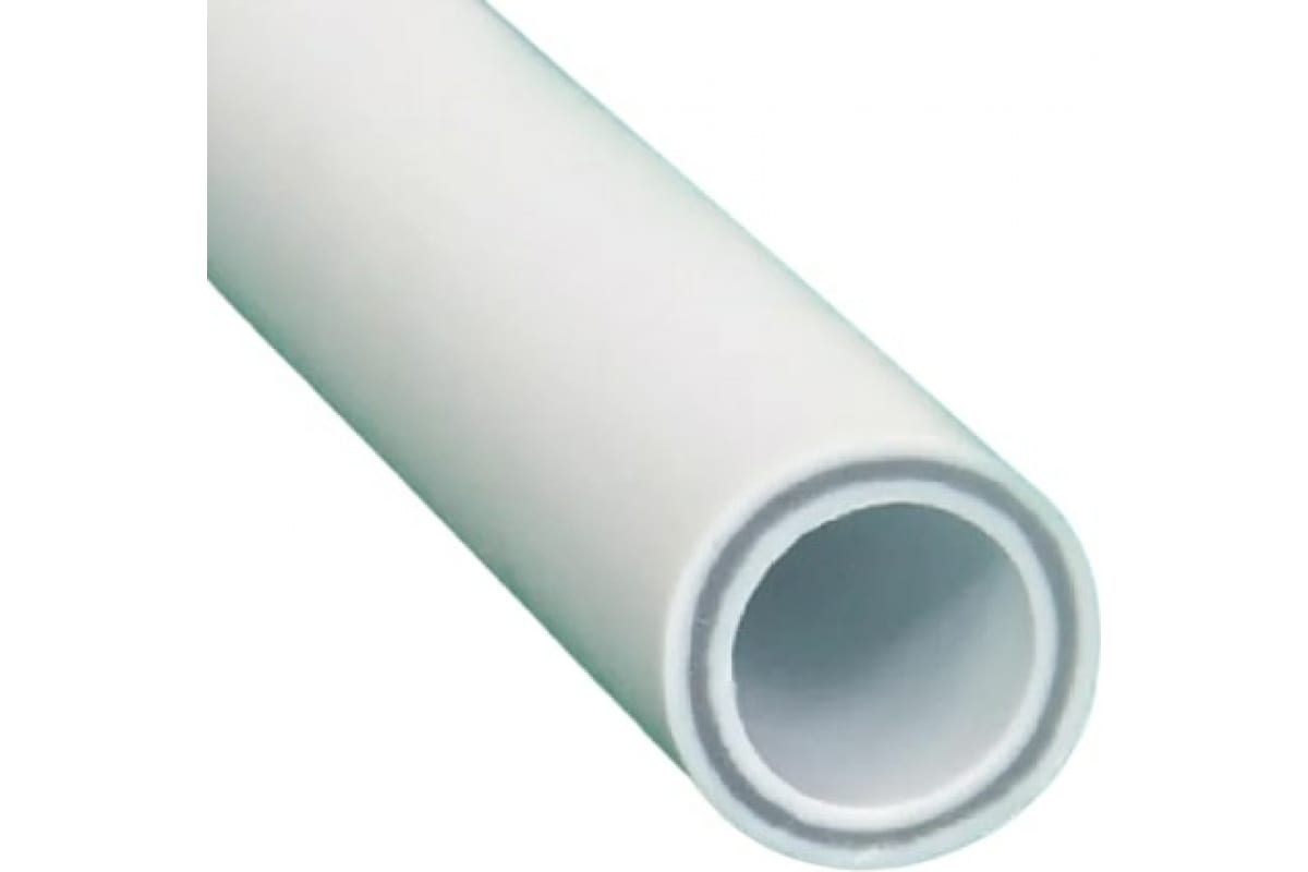 Труба RTP PN25, SDR 6, армированная стекловолокном, цвет слоя серый, D40х6.7 мм, 4 м, белая